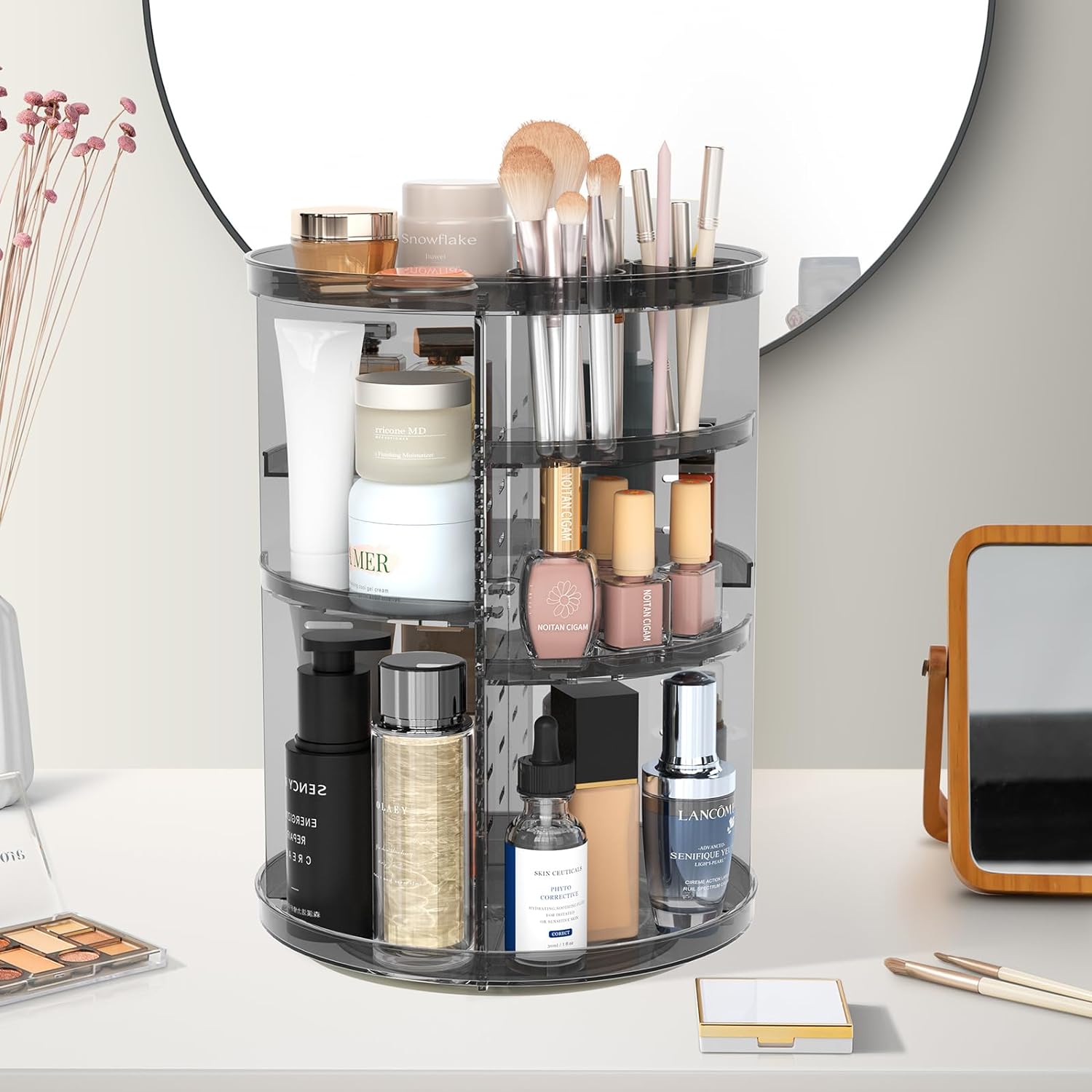 Rotating Makeup Organizer, Adjustable Layers Spinning Organizer, Cosmetic Display Case, Multi-Function Storage Carousel, Makeup Organizer, Makeup Holder, Makeup Stand Rotating Makeup Organizer, Adjustable Layers Spinning Organizer, Cosmetic Display Case, Multi-Function Storage Carousel, Makeup Organizer, Makeup Holder, Makeup Stand